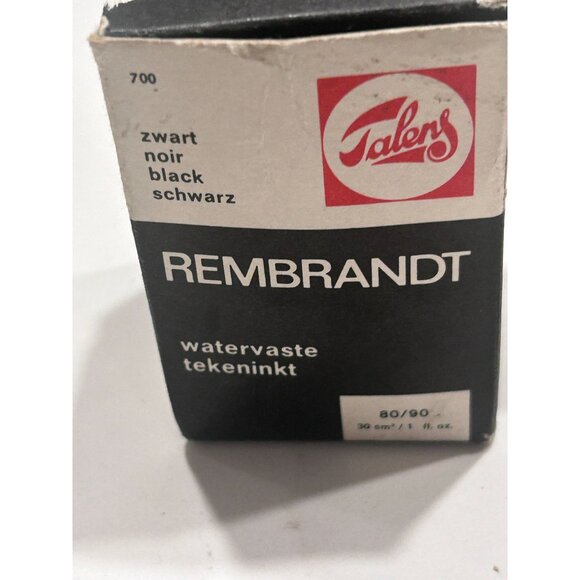 Talens Rembrandt Waterproof Drawing Ink 80 Holland Black - Picture 6 of 7